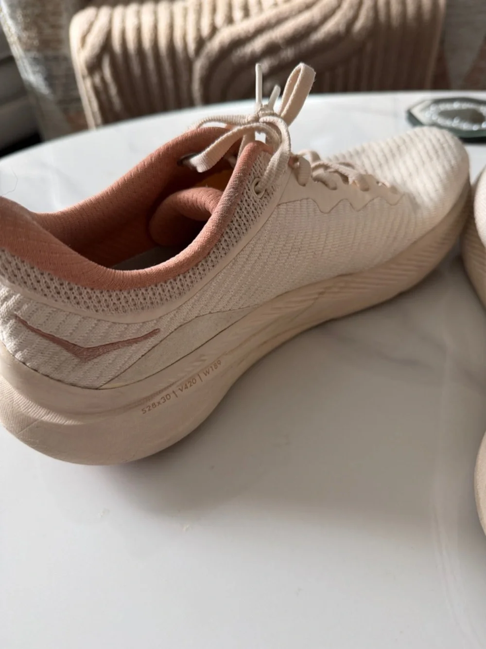 Hoka Women's Running Shoes in Cream and Blush size 8.5 - Picture 6 of 12